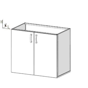 Szekrény alsó függesztett álló munkához kétajtós