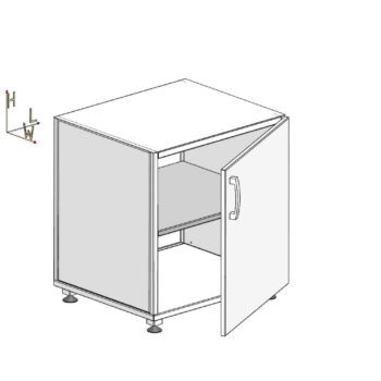 Szekrény alsó szabadon álló, ülő munkához egyajtós