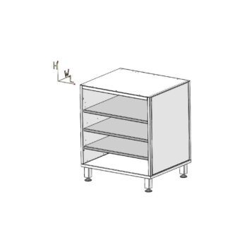 Szekrény alsó szabadon álló, ülő munkához polcos
